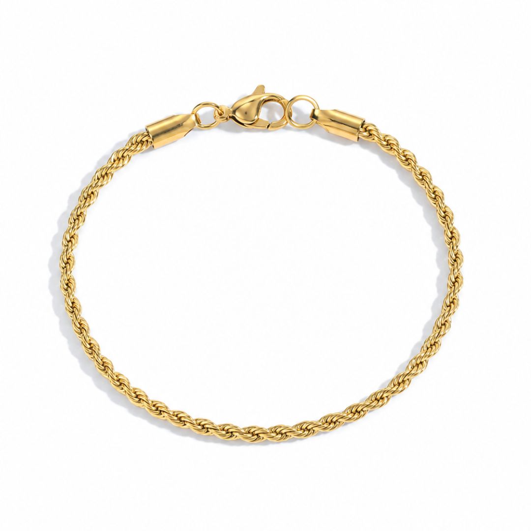Rope bracelet 3mm Gold