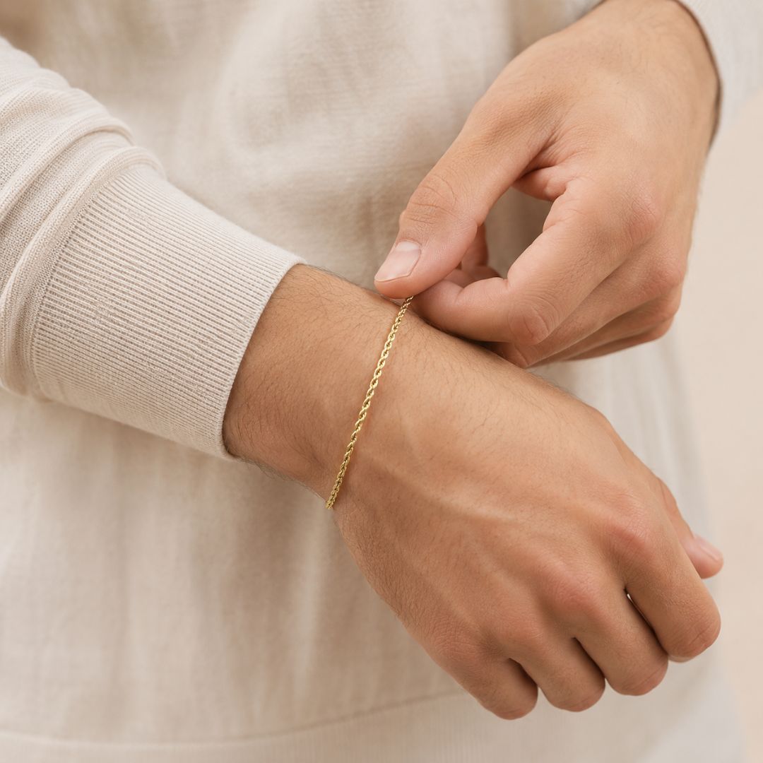 Rope bracelet 3mm Gold