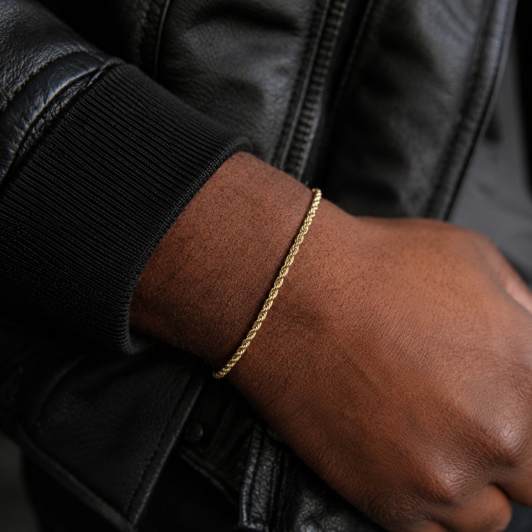 Rope bracelet 3mm Gold