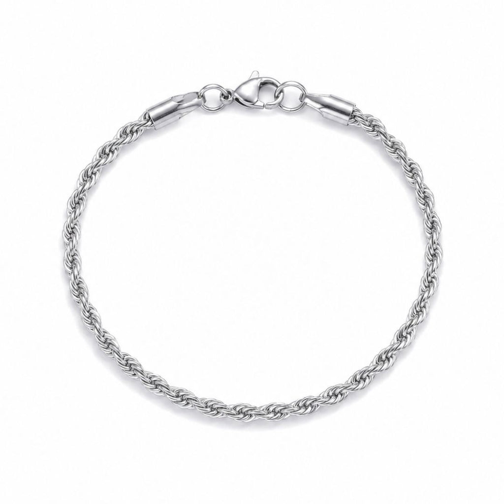 Rope bracelet 3mm Silver