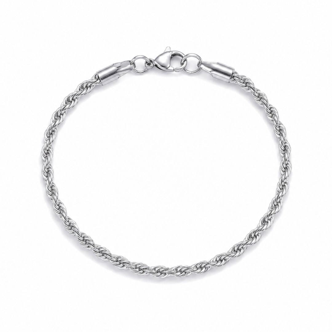 Rope bracelet 3mm Silver