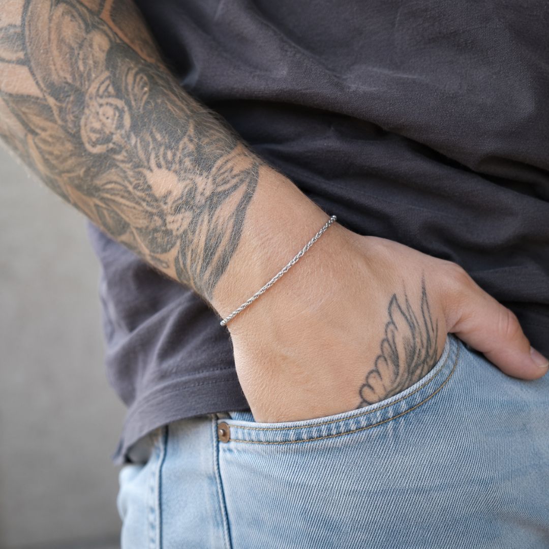 Rope bracelet 3mm Silver
