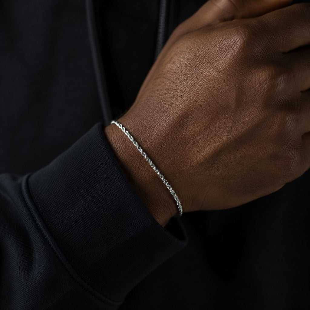 Rope bracelet 3mm Silver
