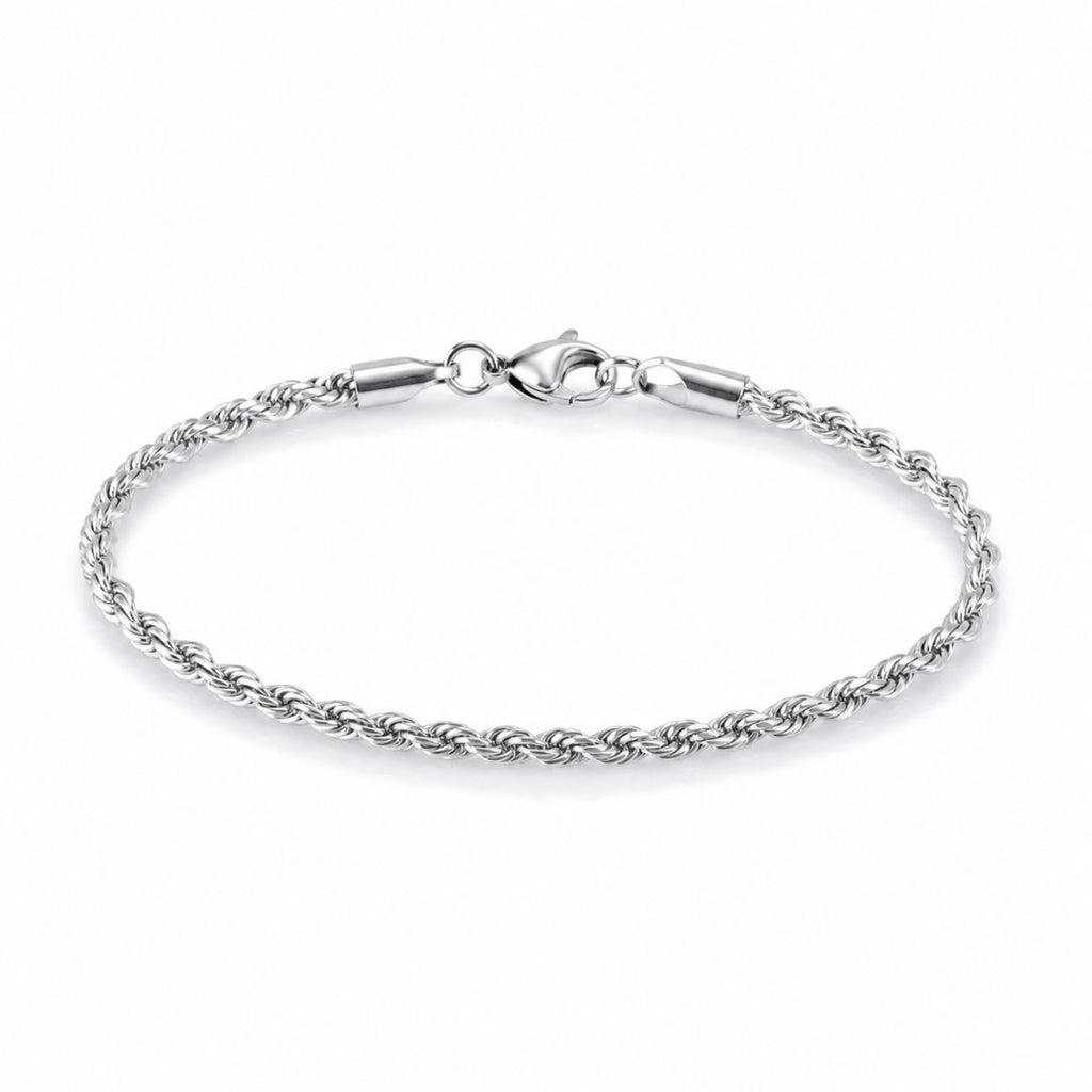 Rope bracelet 3mm Silver
