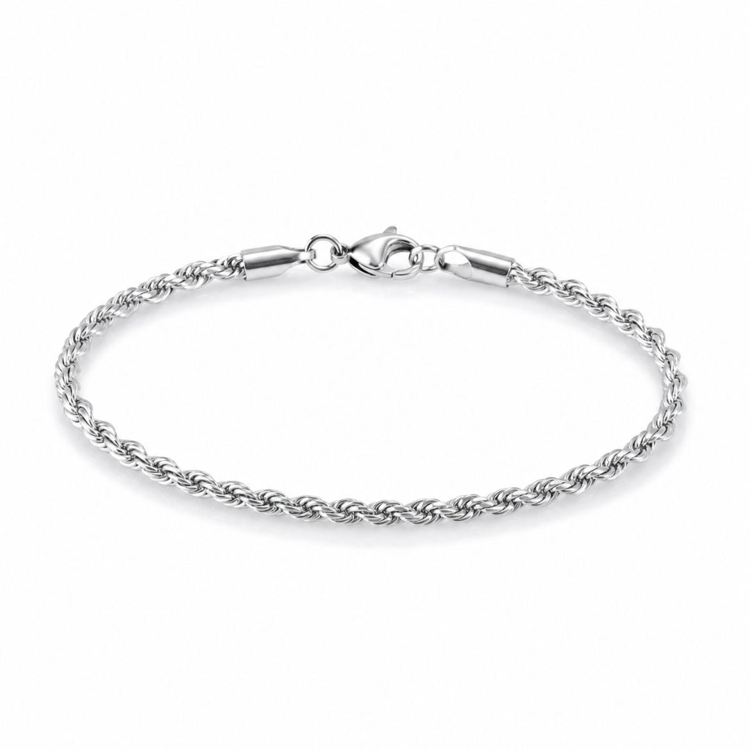 Rope bracelet 3mm Silver