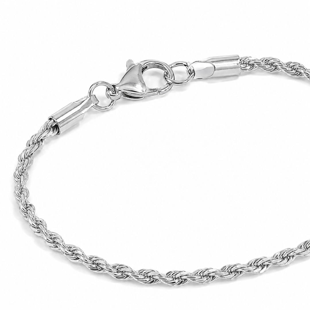 Rope bracelet 3mm Silver