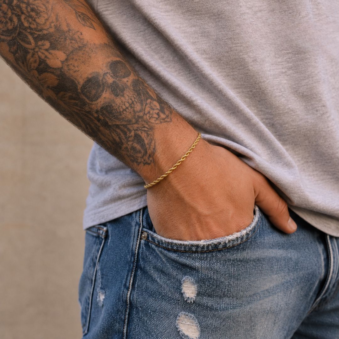 Rope bracelet 5mm Gold
