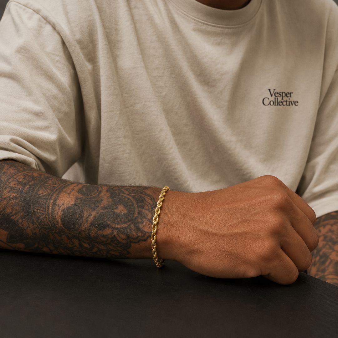 Rope bracelet 5mm Gold
