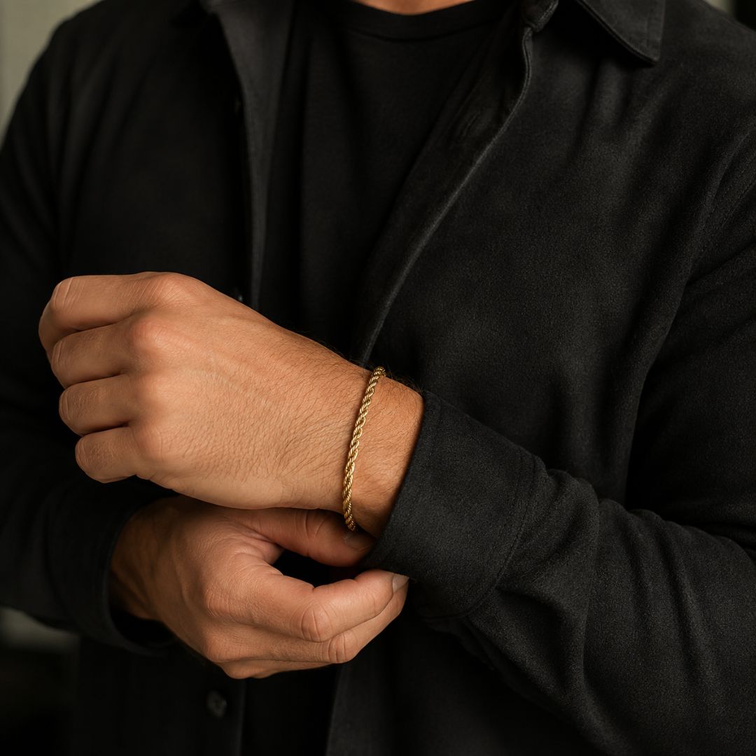 Rope bracelet 5mm Gold
