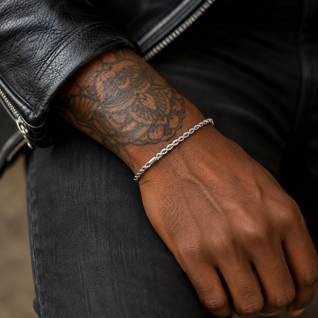 Rope bracelet 5mm Silver