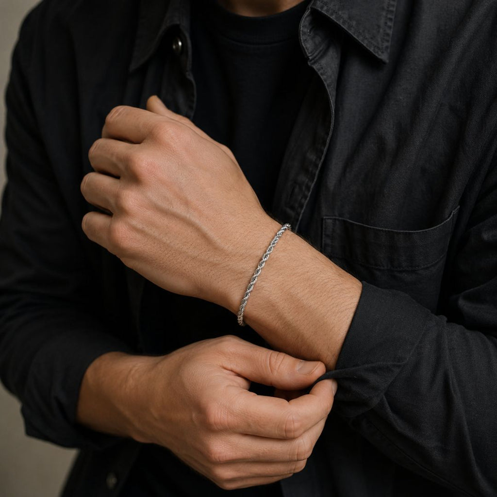 Rope bracelet 5mm Silver