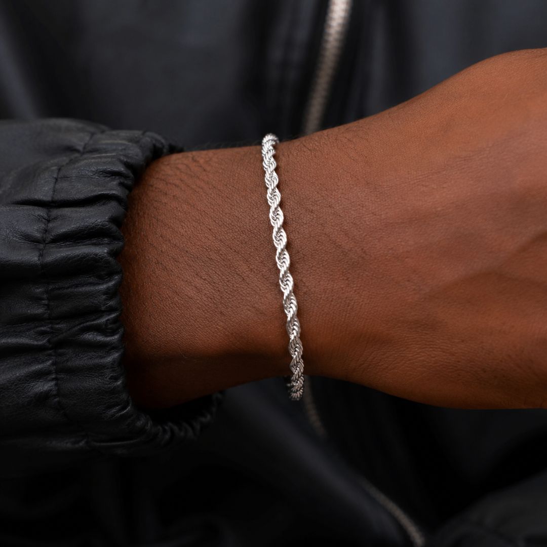 Rope bracelet 5mm Silver