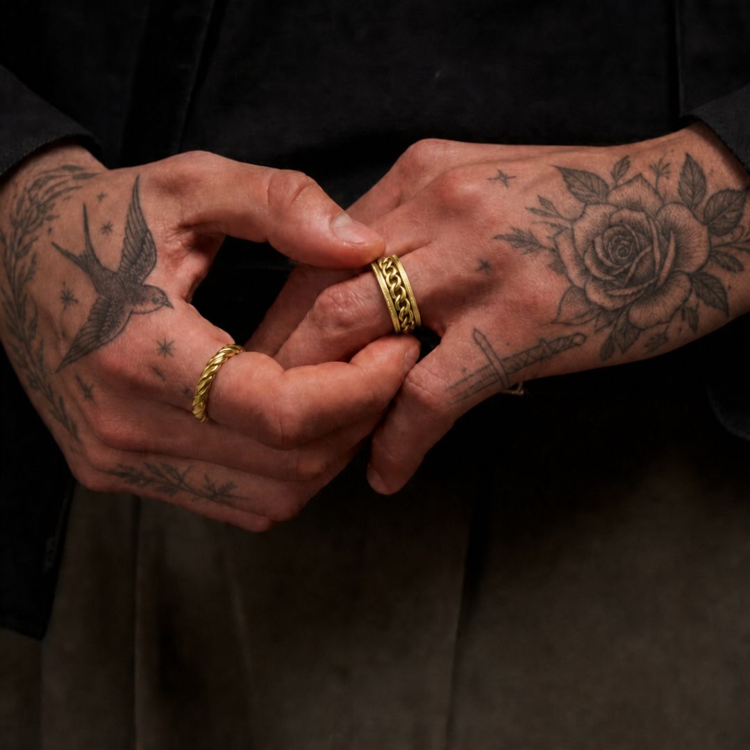 Spinner Band Ring 8mm Gold