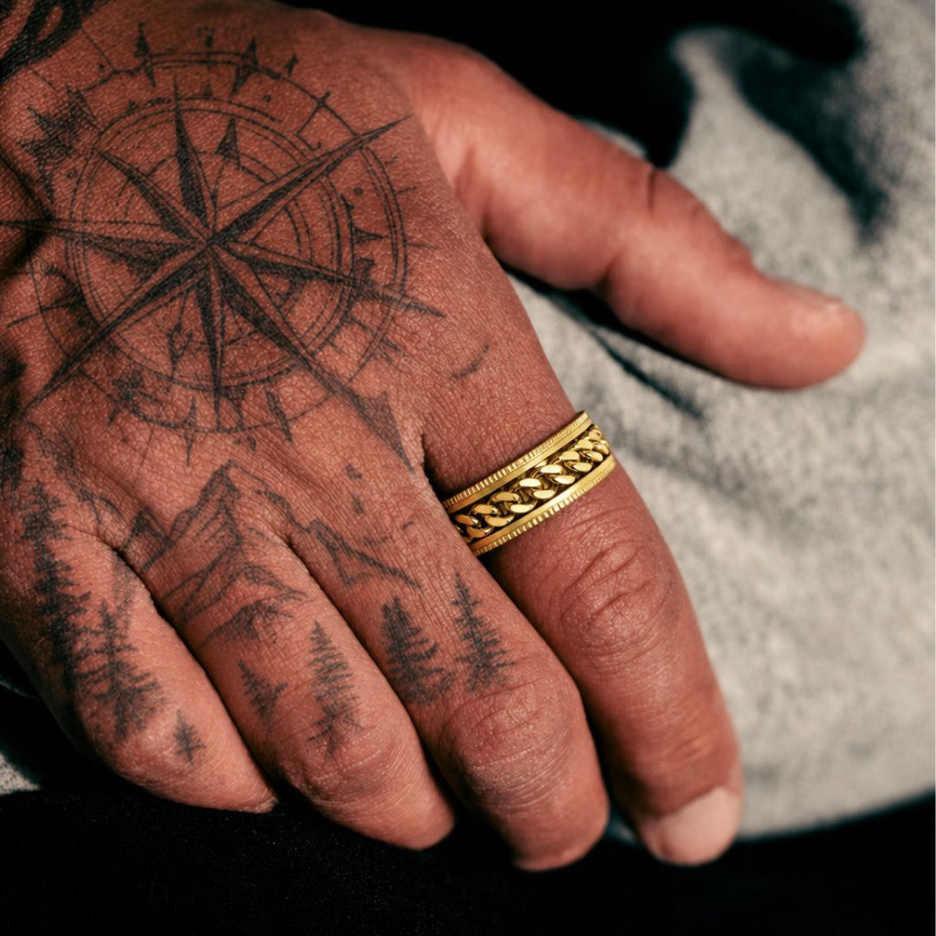 Spinner Band Ring 8mm Gold