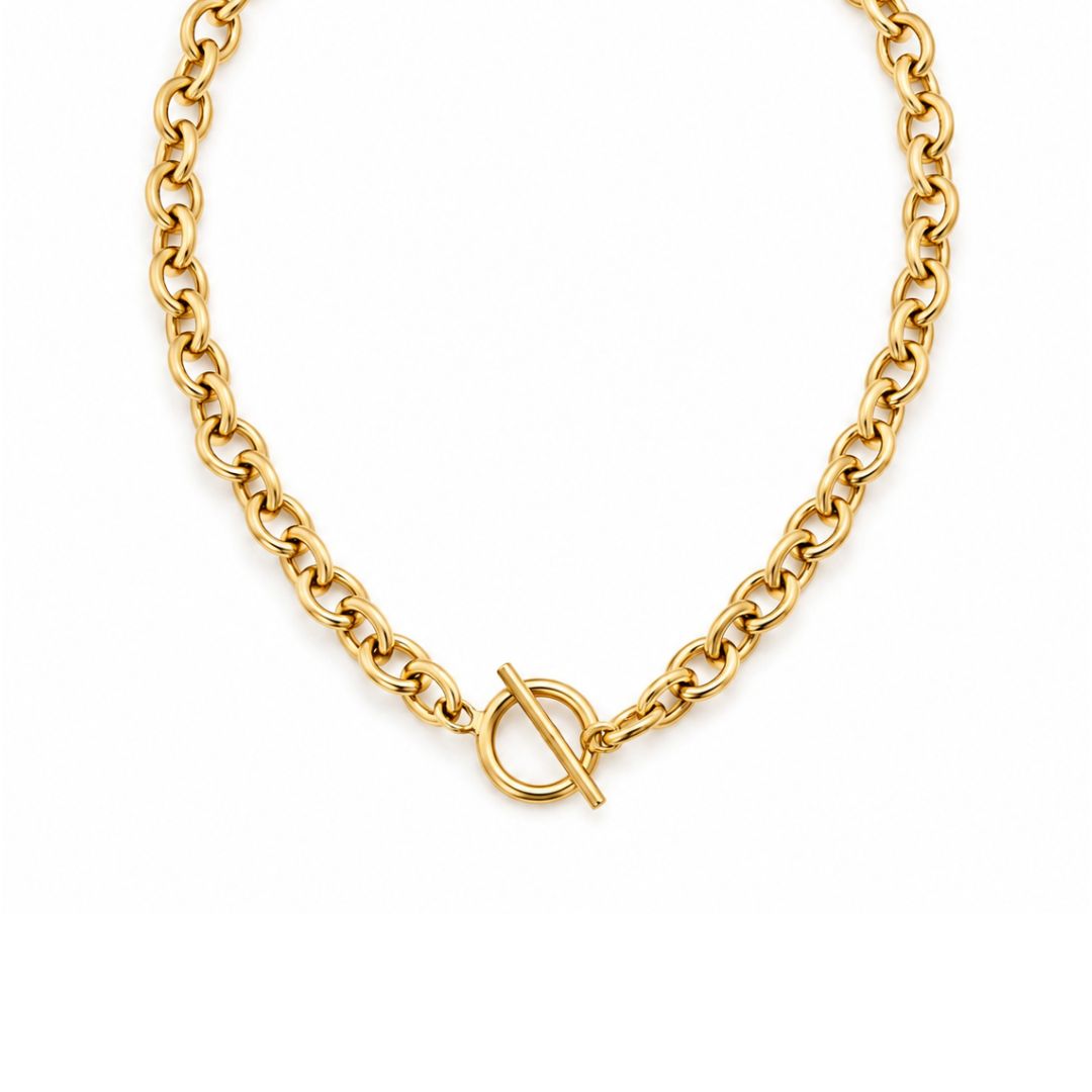 T-Bar link necklace Gold