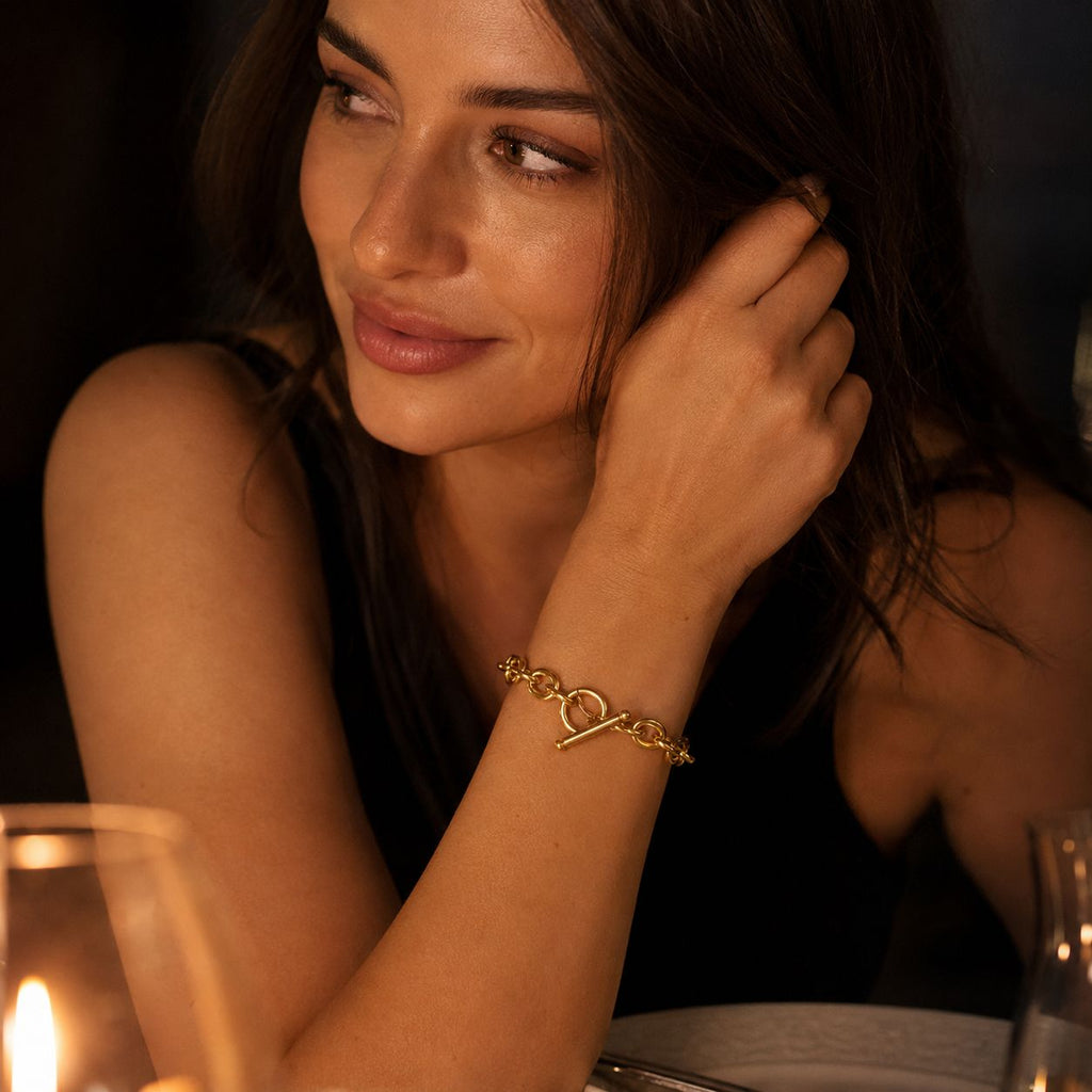 T-Bar link bracelet Gold