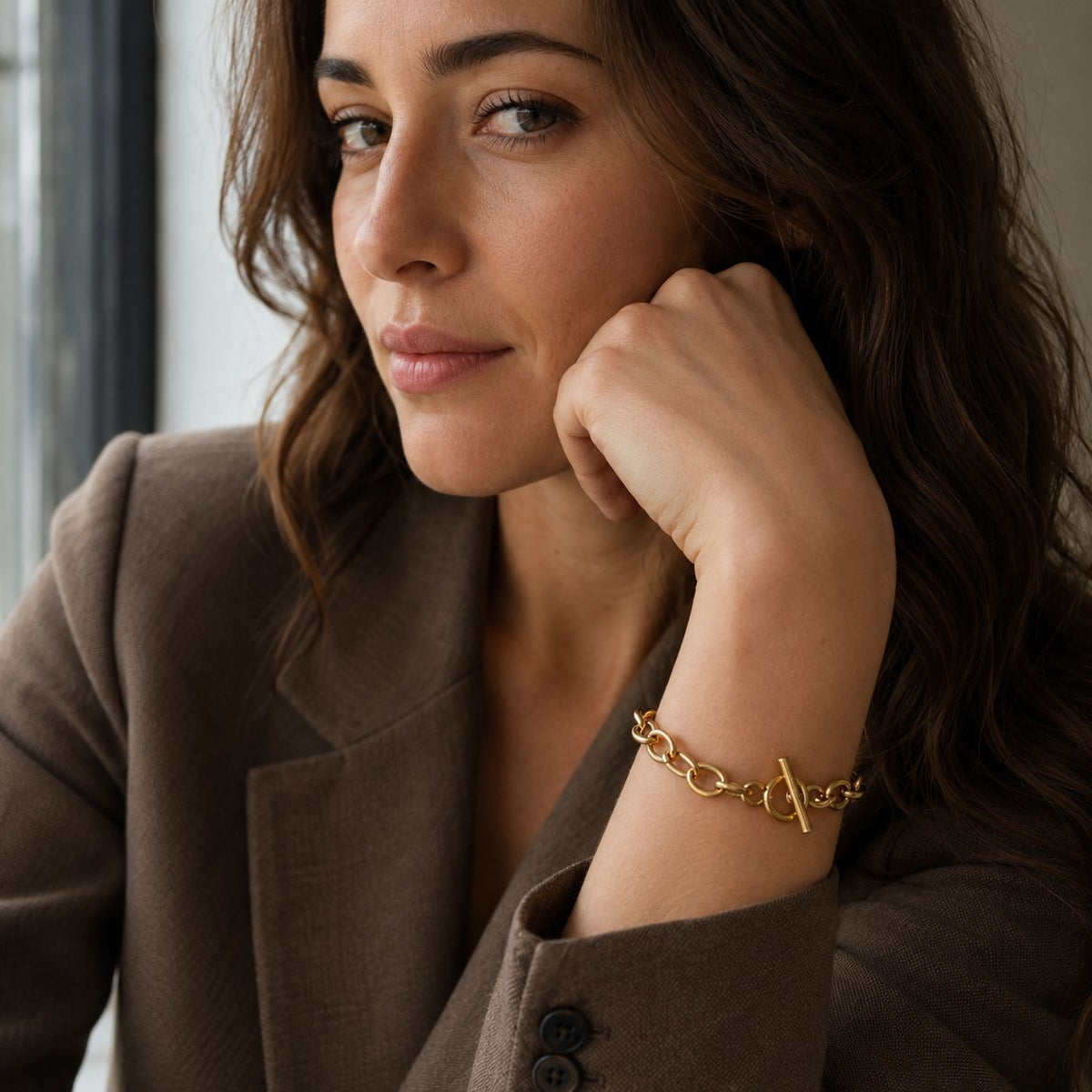 T-Bar link bracelet Gold
