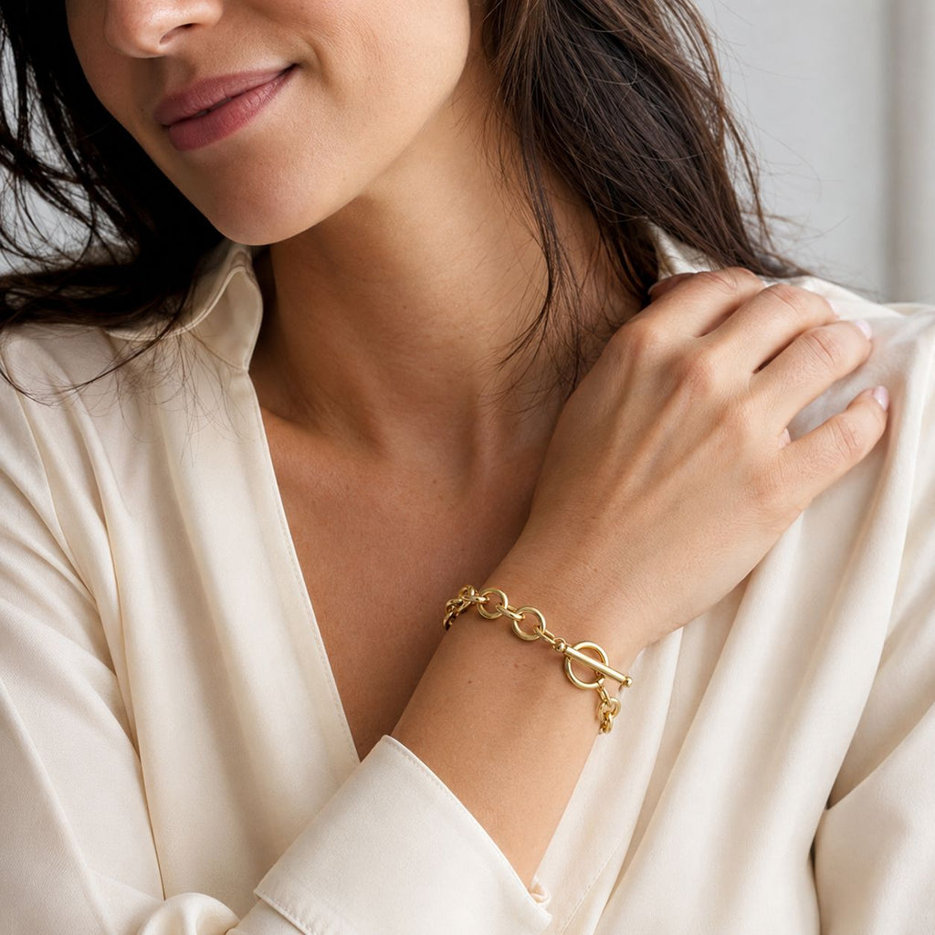 T-Bar link bracelet Gold