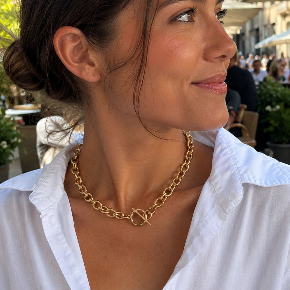 T-Bar link necklace Gold