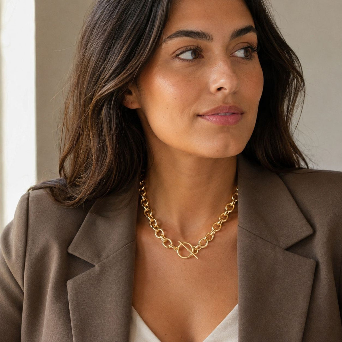 T-Bar link necklace Gold