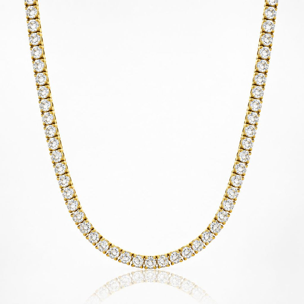 Iced tennis chain 3mm Gold