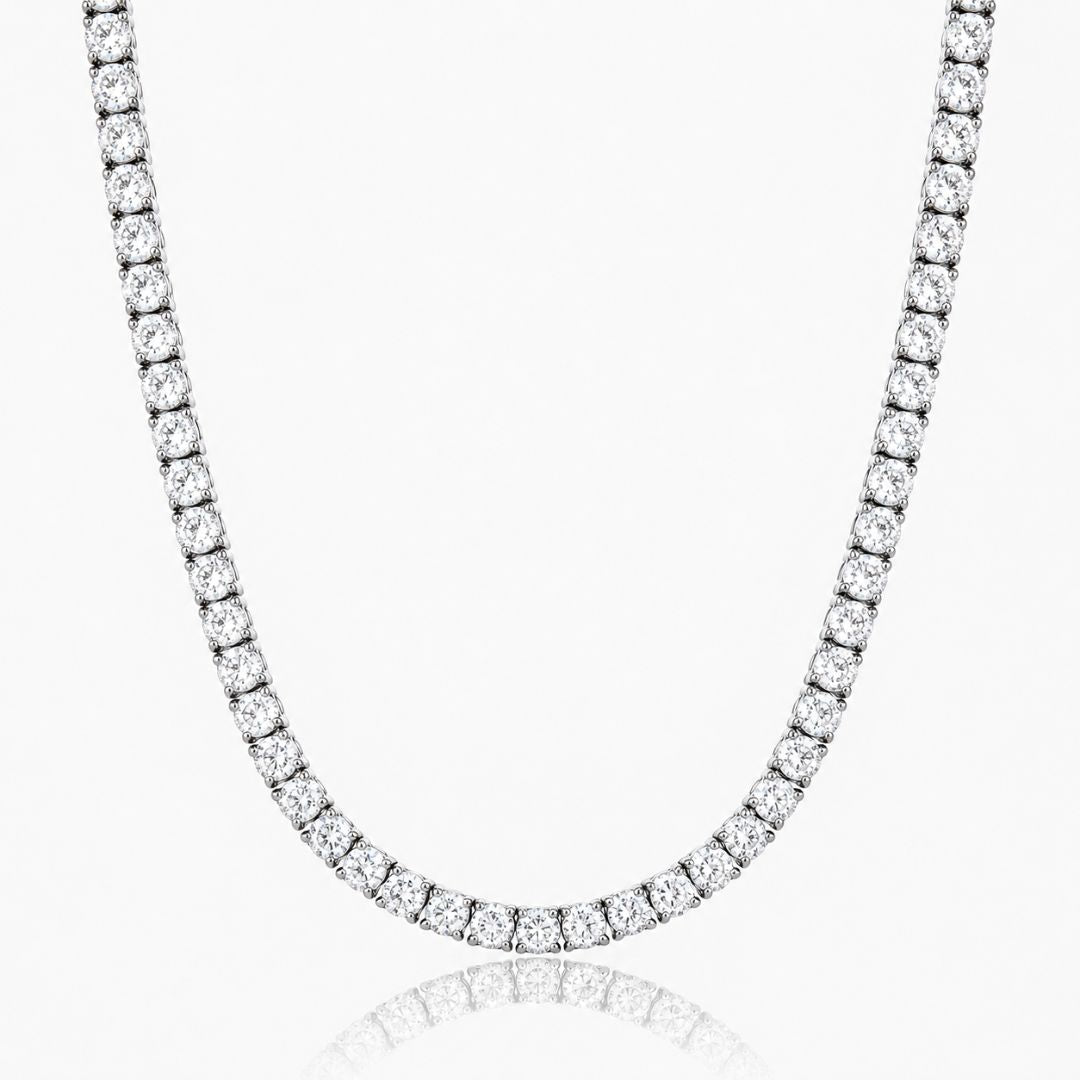 Iced tennis chain 3mm Silver