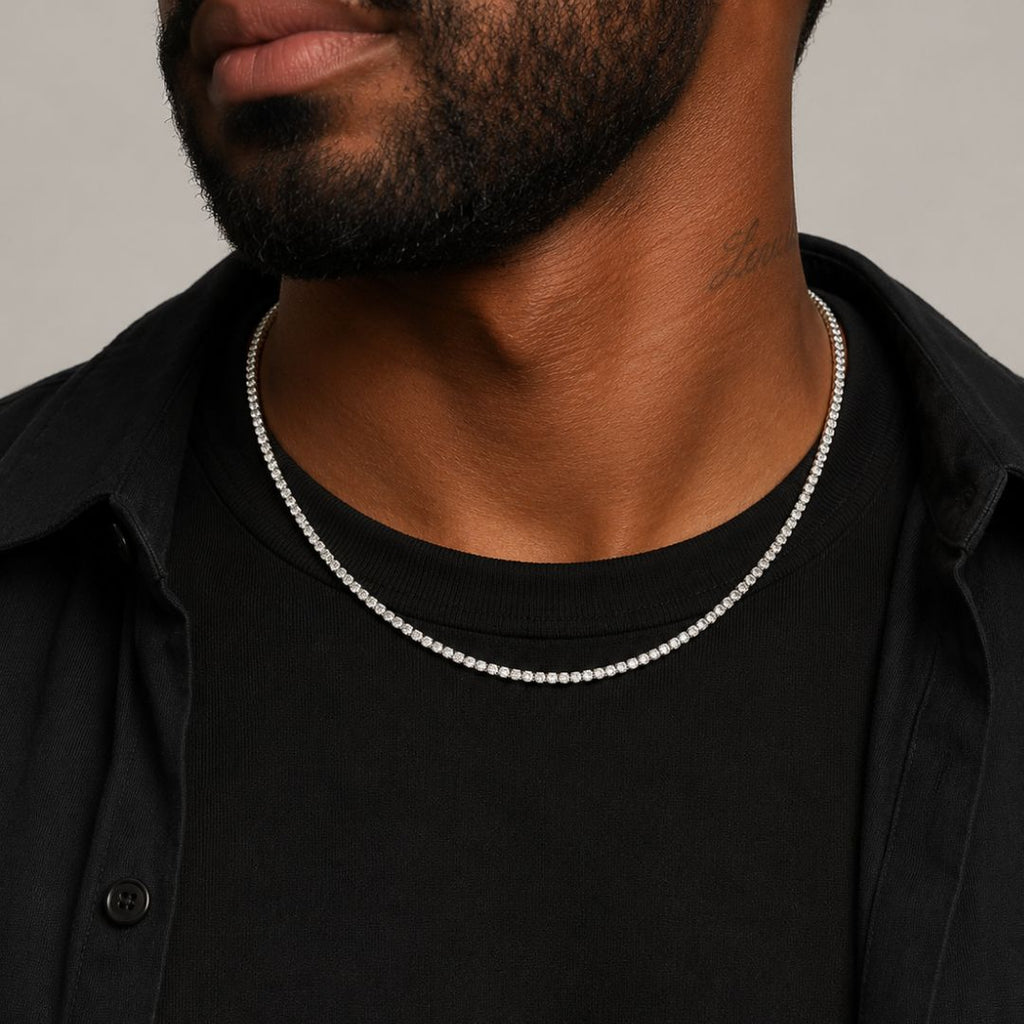 Iced tennis chain 3mm Silver