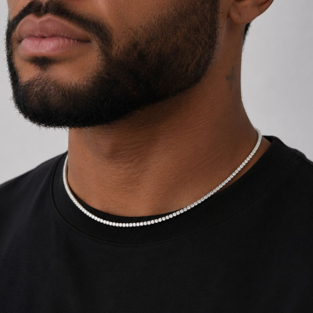 Iced tennis chain 3mm Silver