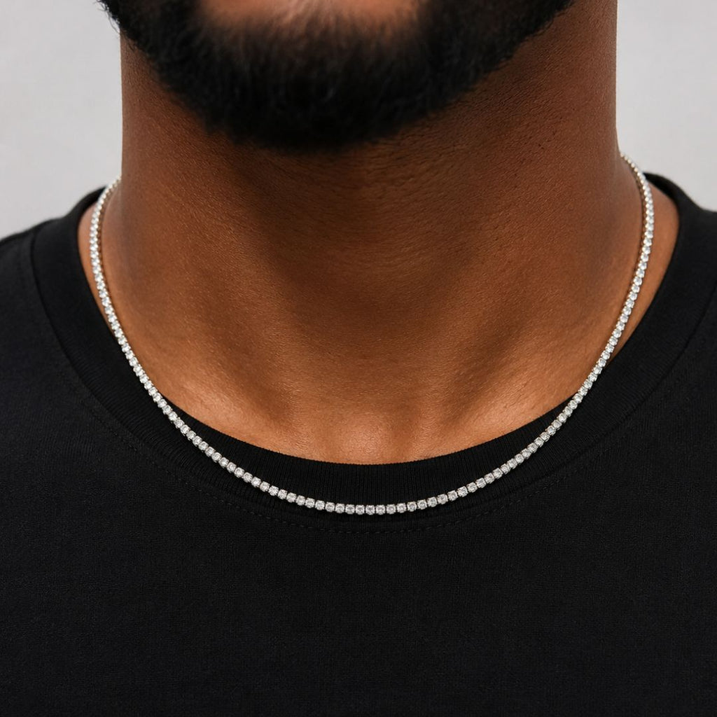 Iced tennis chain 3mm Silver
