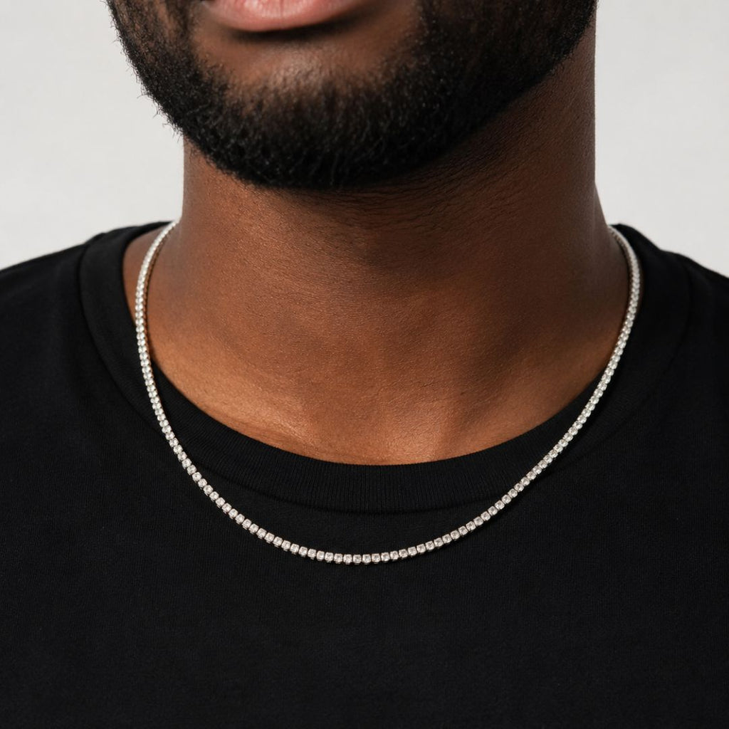 Iced tennis chain 3mm Silver