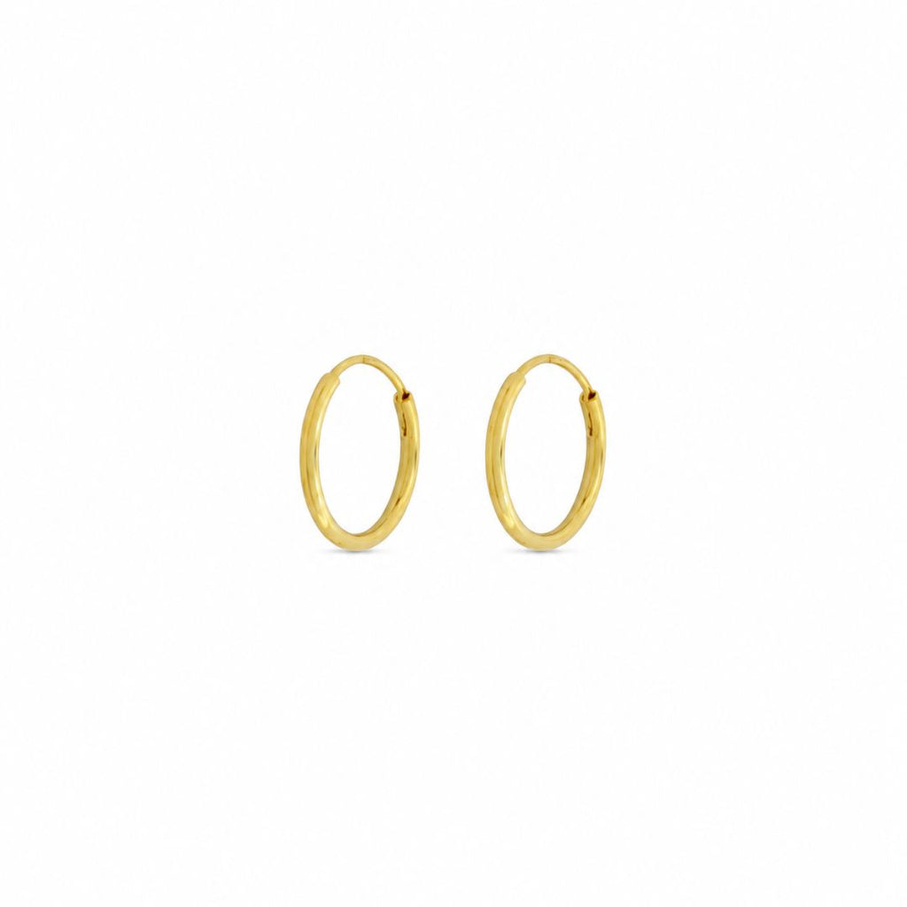 Thin Hoop Earrings 2mm Gold