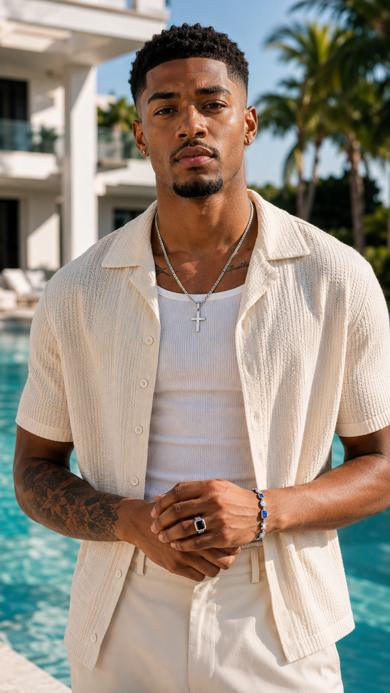 Vesper Collective — man wearing a layered jewellery set