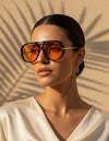 Gold aviator sunglasses — Vesper Cancun