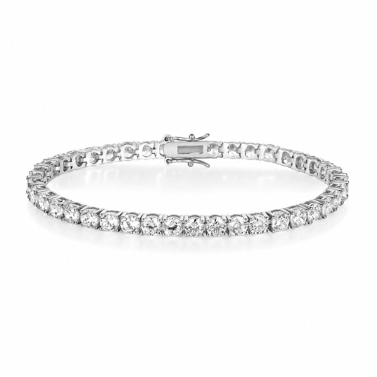 Iced tennis bracelet white gold 5mm