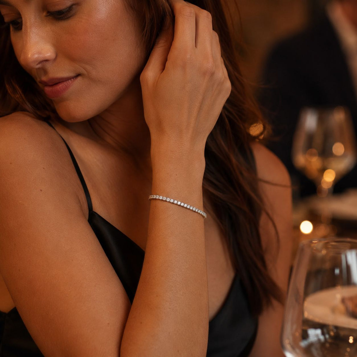 Iced tennis bracelet white gold 5mm