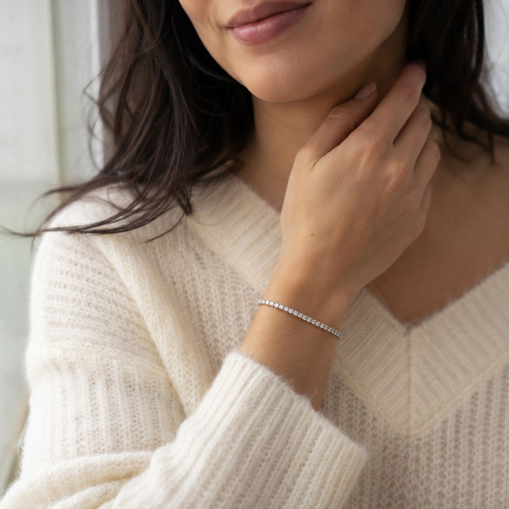 Iced tennis bracelet white gold 5mm