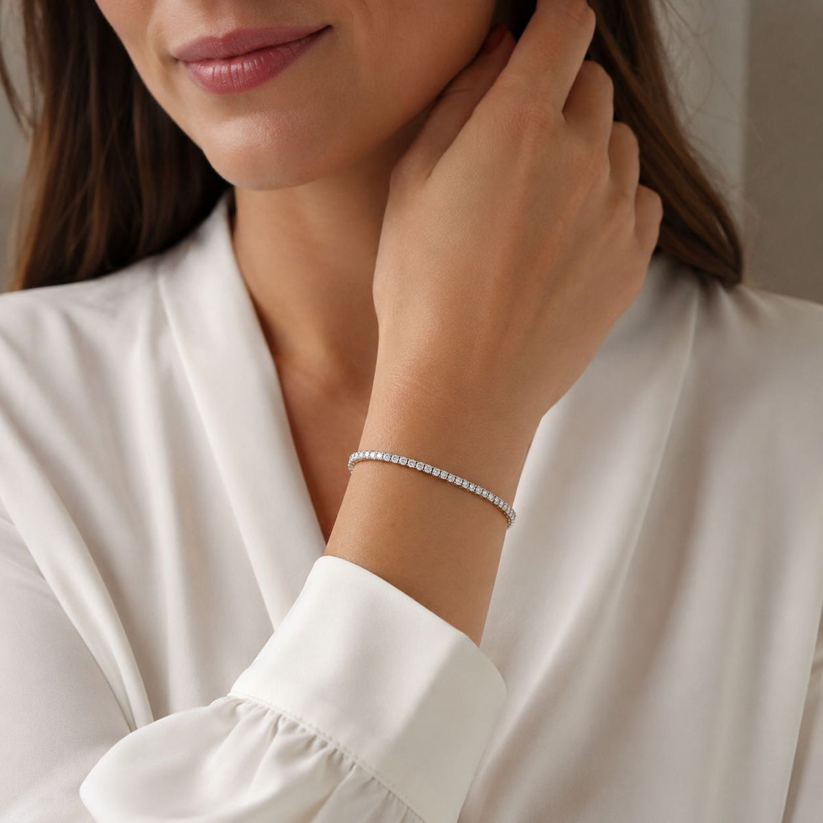 Iced tennis bracelet white gold 5mm